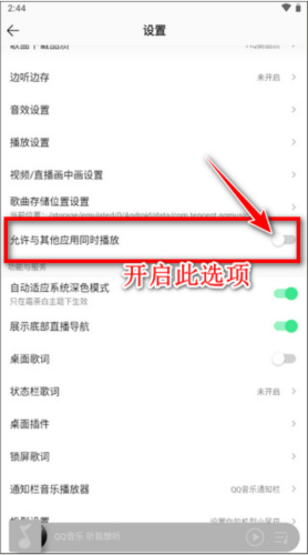 QQ音乐怎么设置不被其他应用中断3